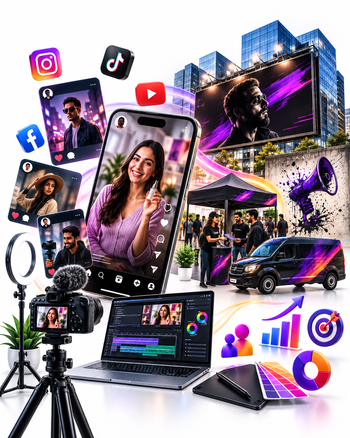 Influencer, Physical and Guerrilla Marketing